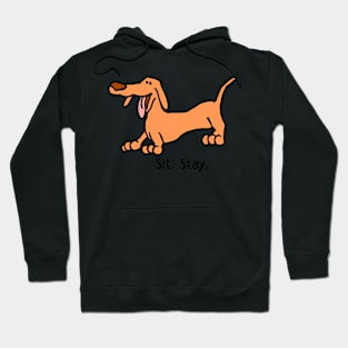 Sit Stay Daft Dachshund Sausage Weiner Dog Hoodie